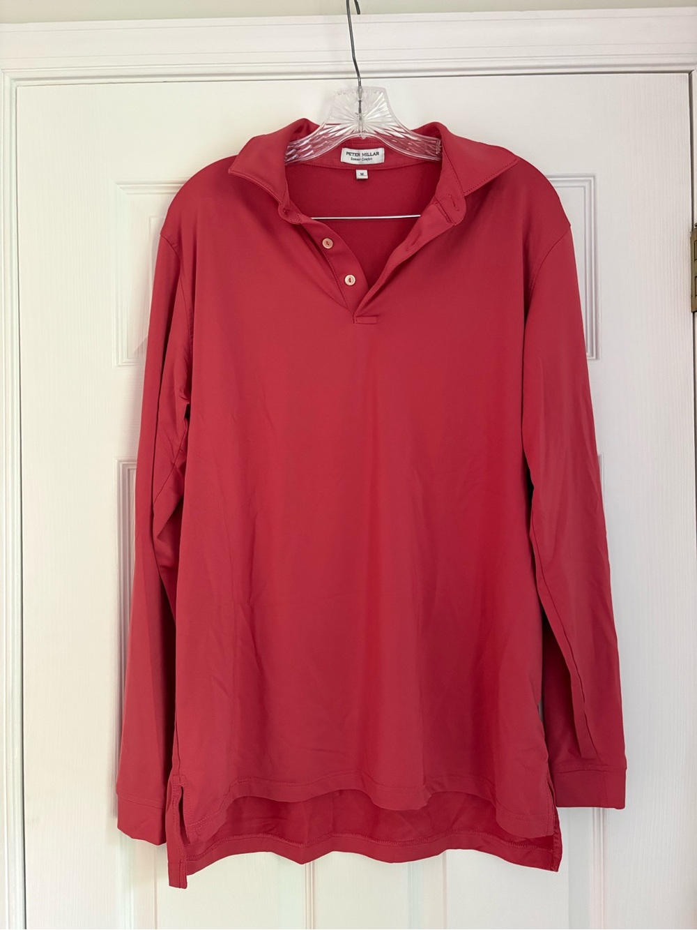 Peter Millar Men’s Long-Sleeve Polo in Coral